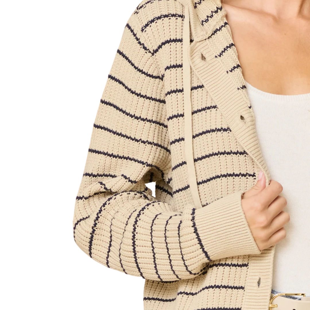 Singer Hooded Cardigan in Rye Combo