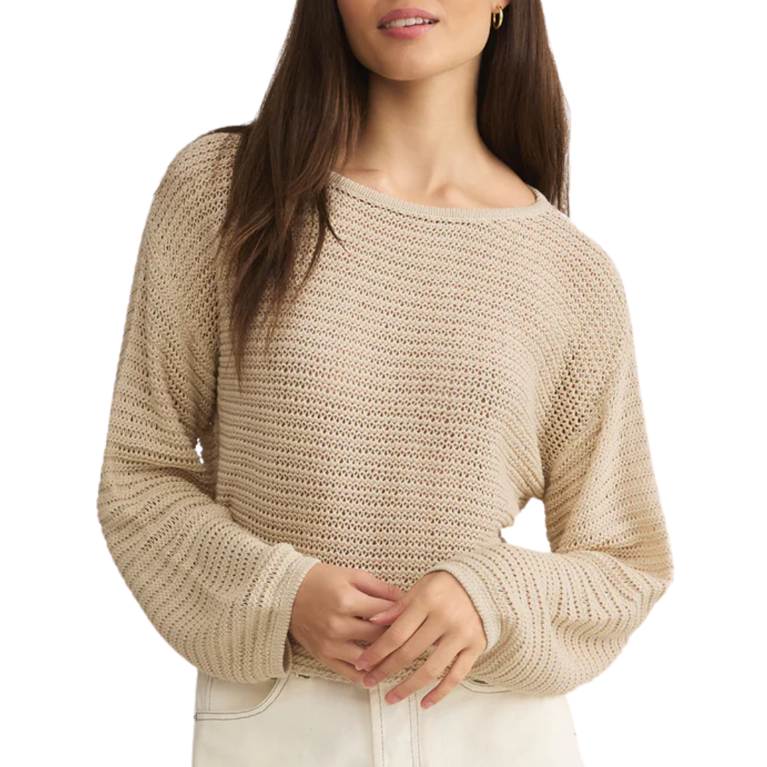 Riviera Crochet Cropped Top in Natural