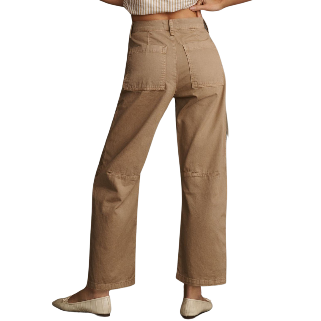 Brylie Sanded Twill Utility Pant in Khaki