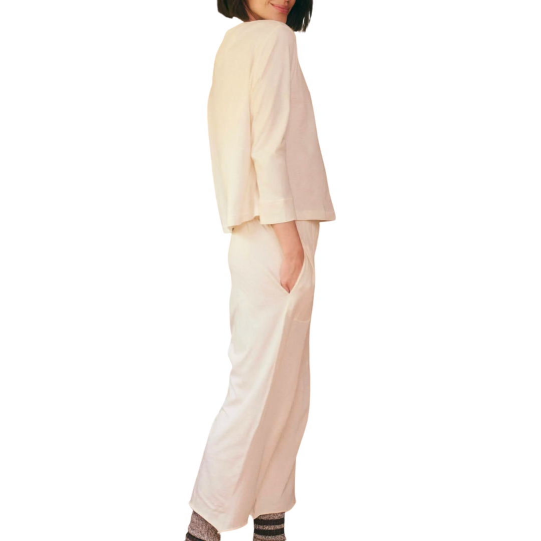 The Sleep Henley in Washed White