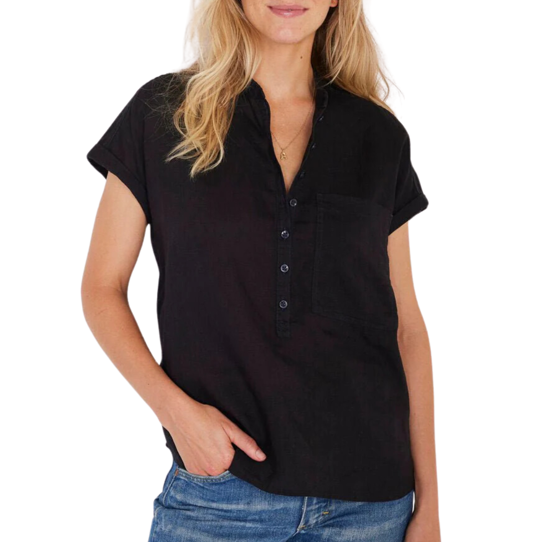 London Linen Short Sleeve in Black