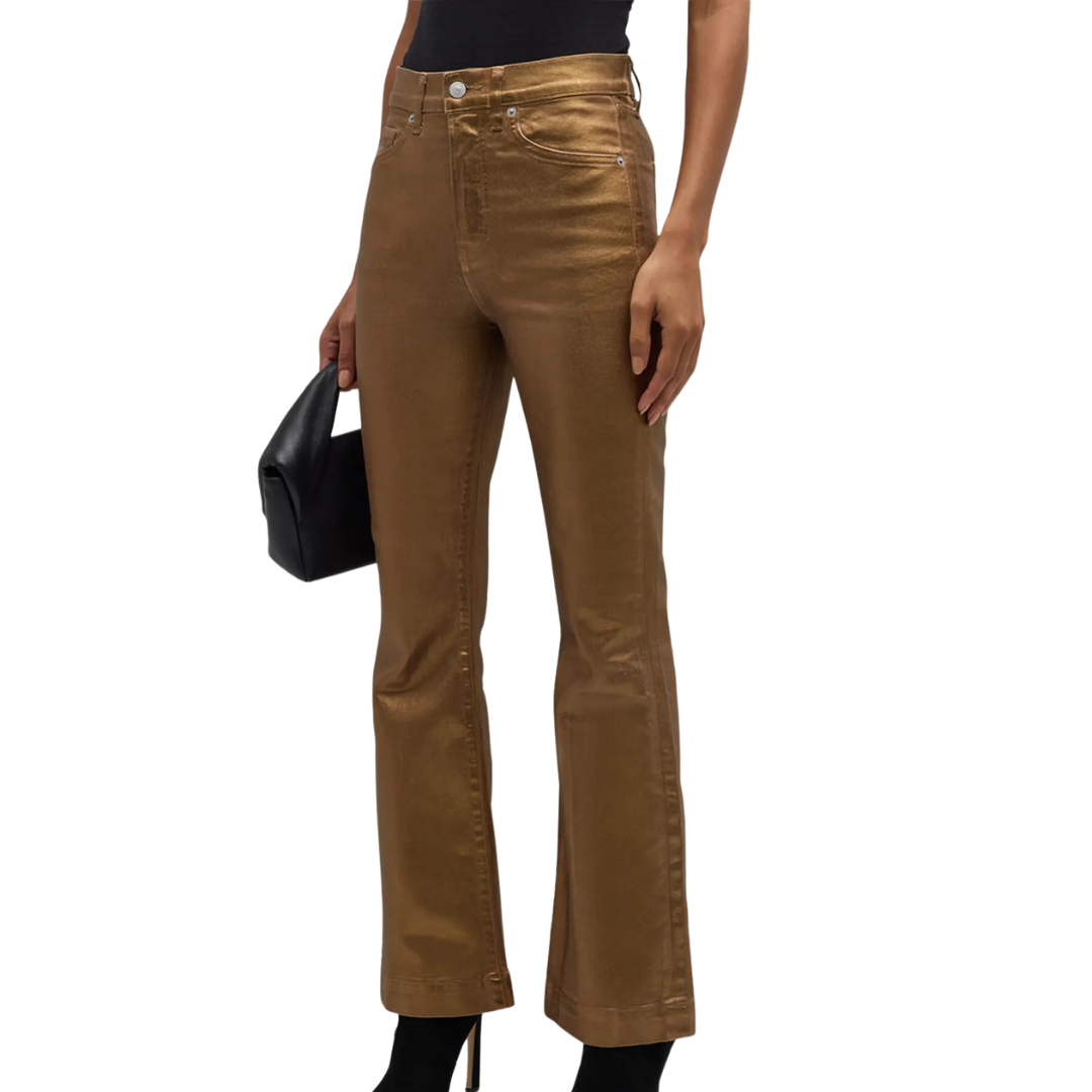 Carson Kick-Flare Jean in Antique Brass
