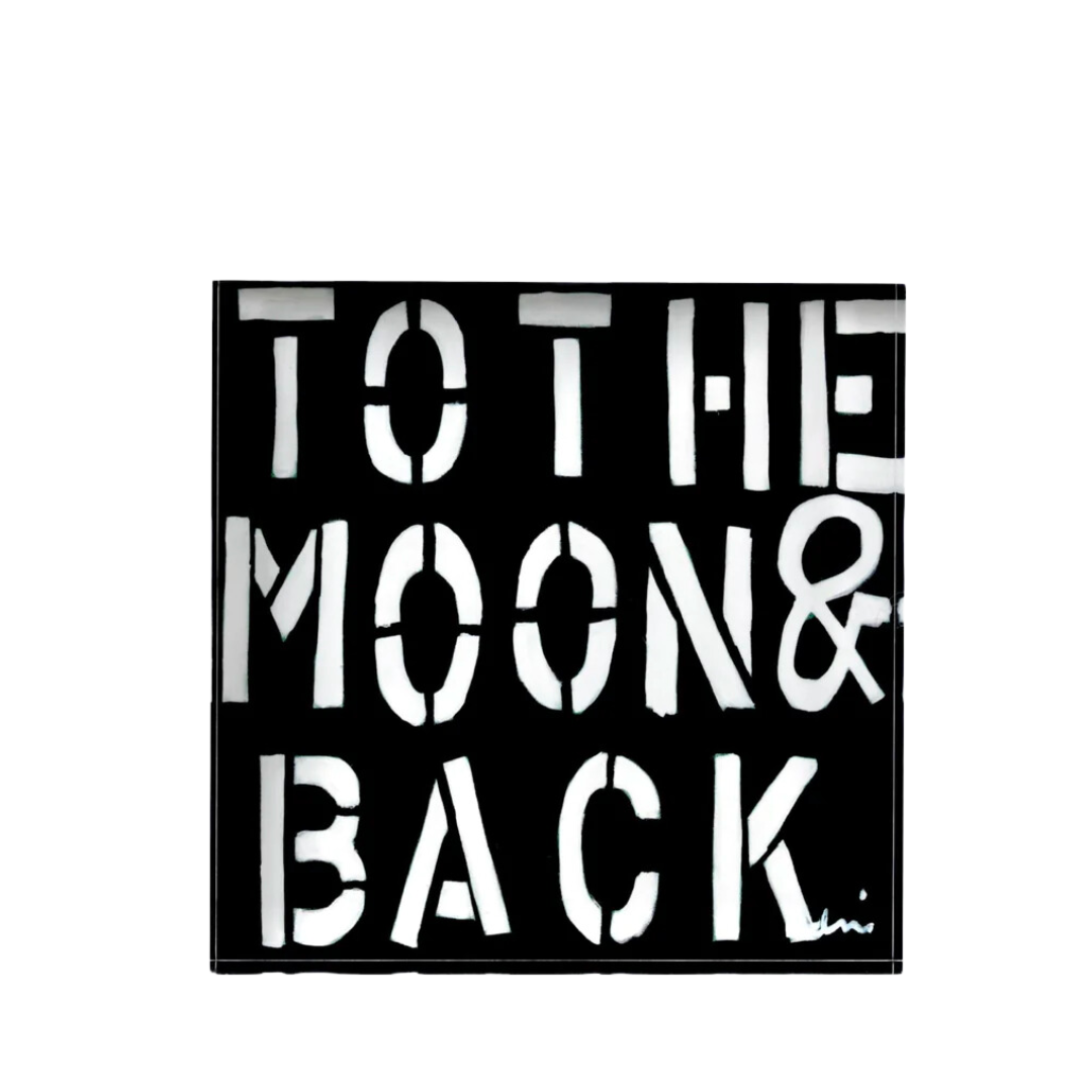 To The Moon & Back Block of Love in Black - Small