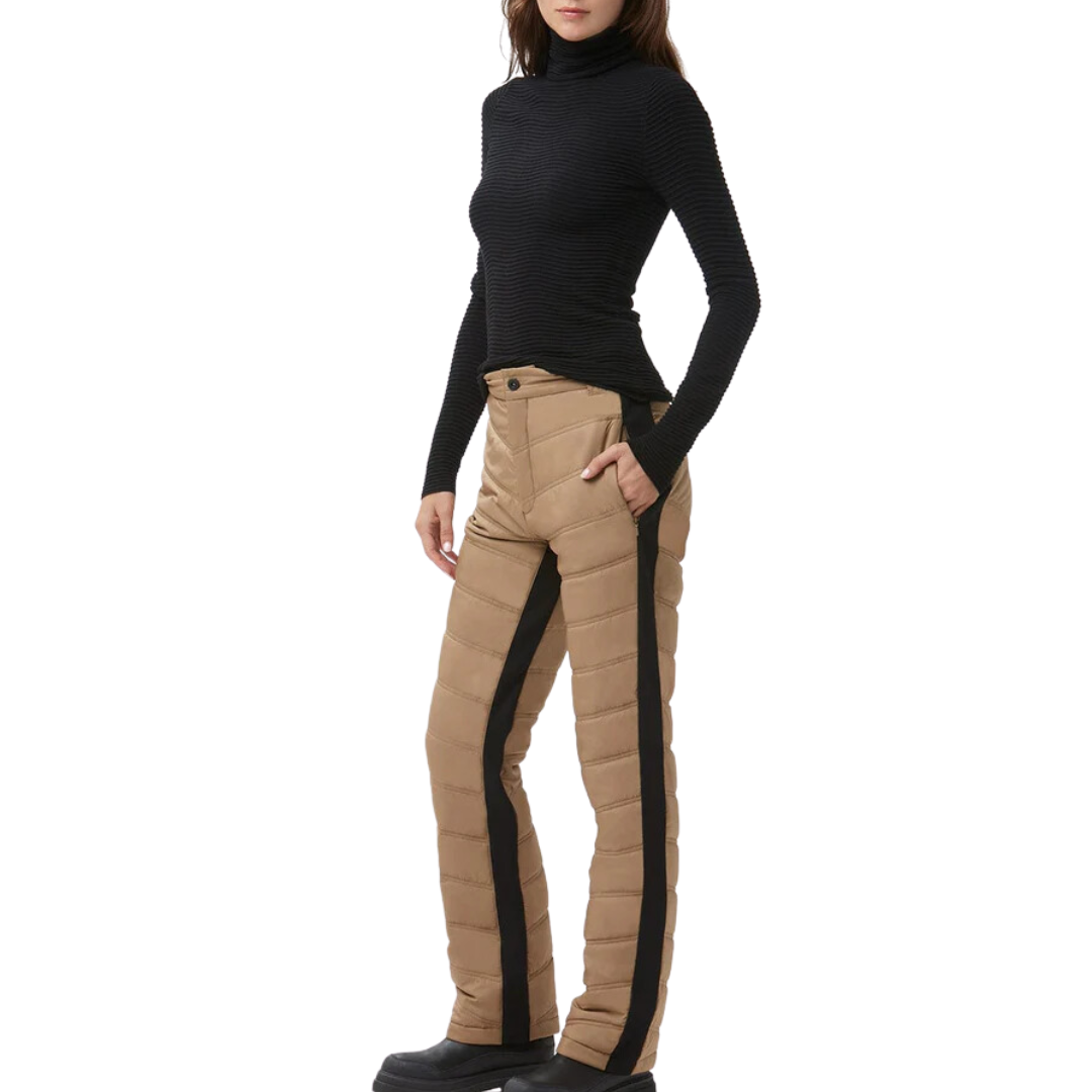 Kaja Quilted Pant in Dark Khaki