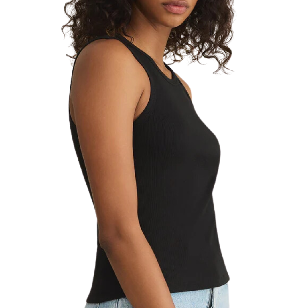 Hadley Rib Tank in Black