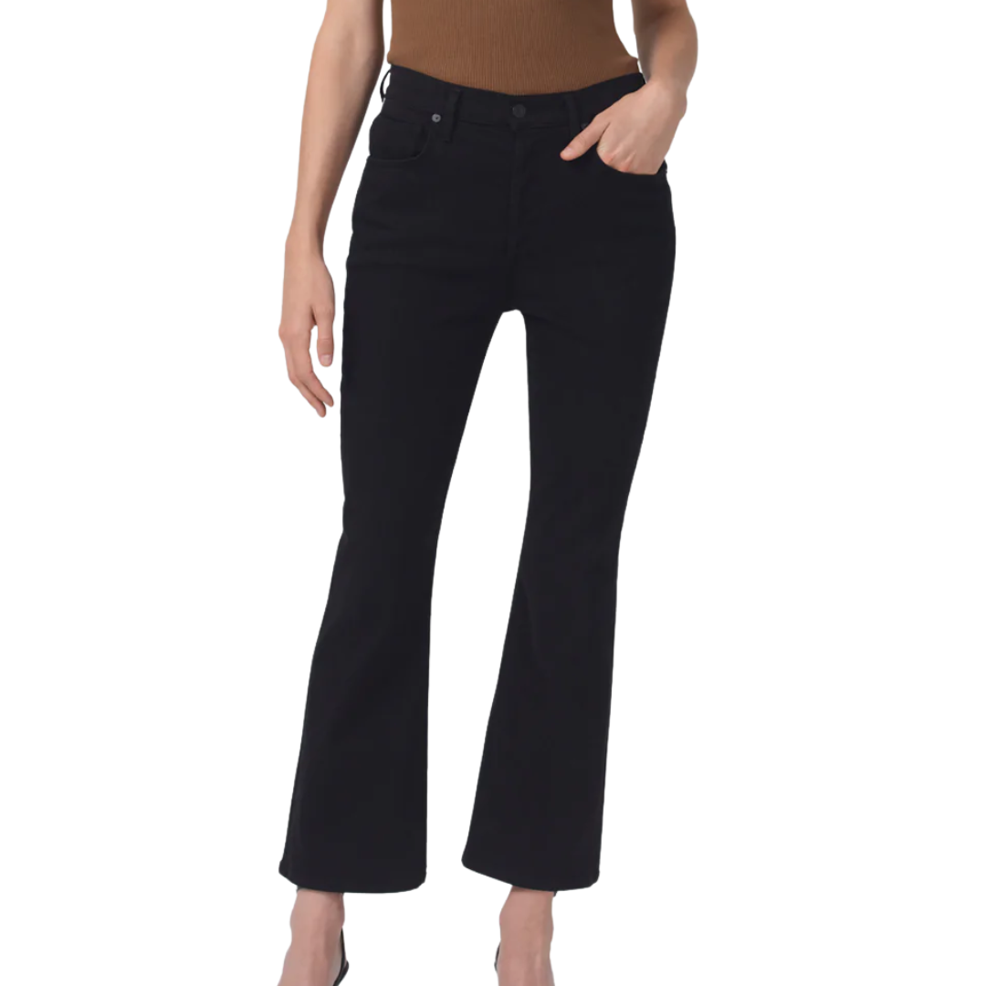 Isola Mid Rise Cropped Boot in Plush Black