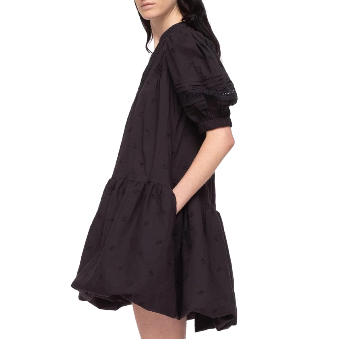Loren Solid Tunic Dress in Black