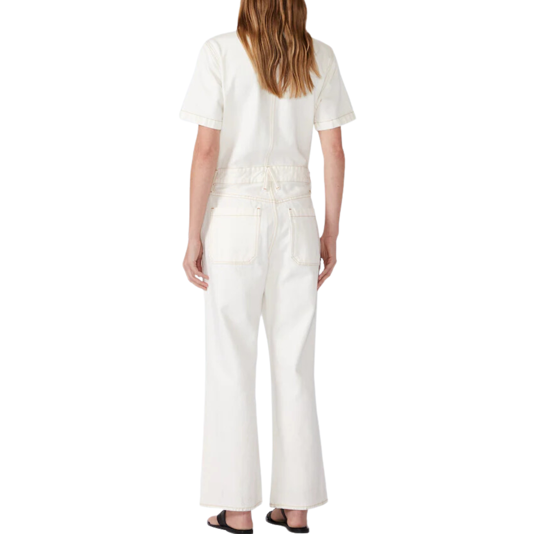 Wide Leg Jumpsuit in Natural White