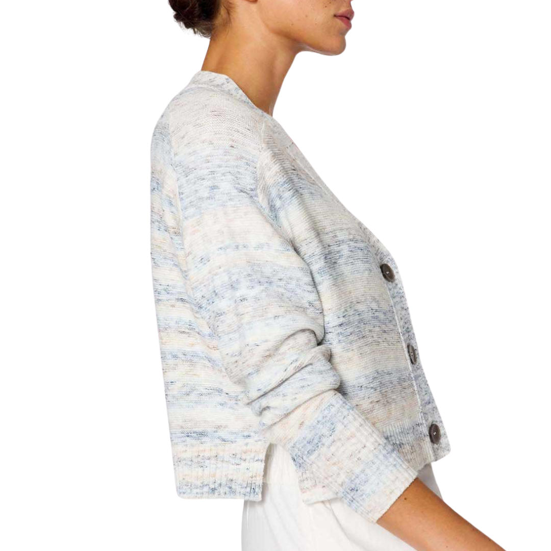 The Tessa Cropped Cardigan in Zen Blue Multi