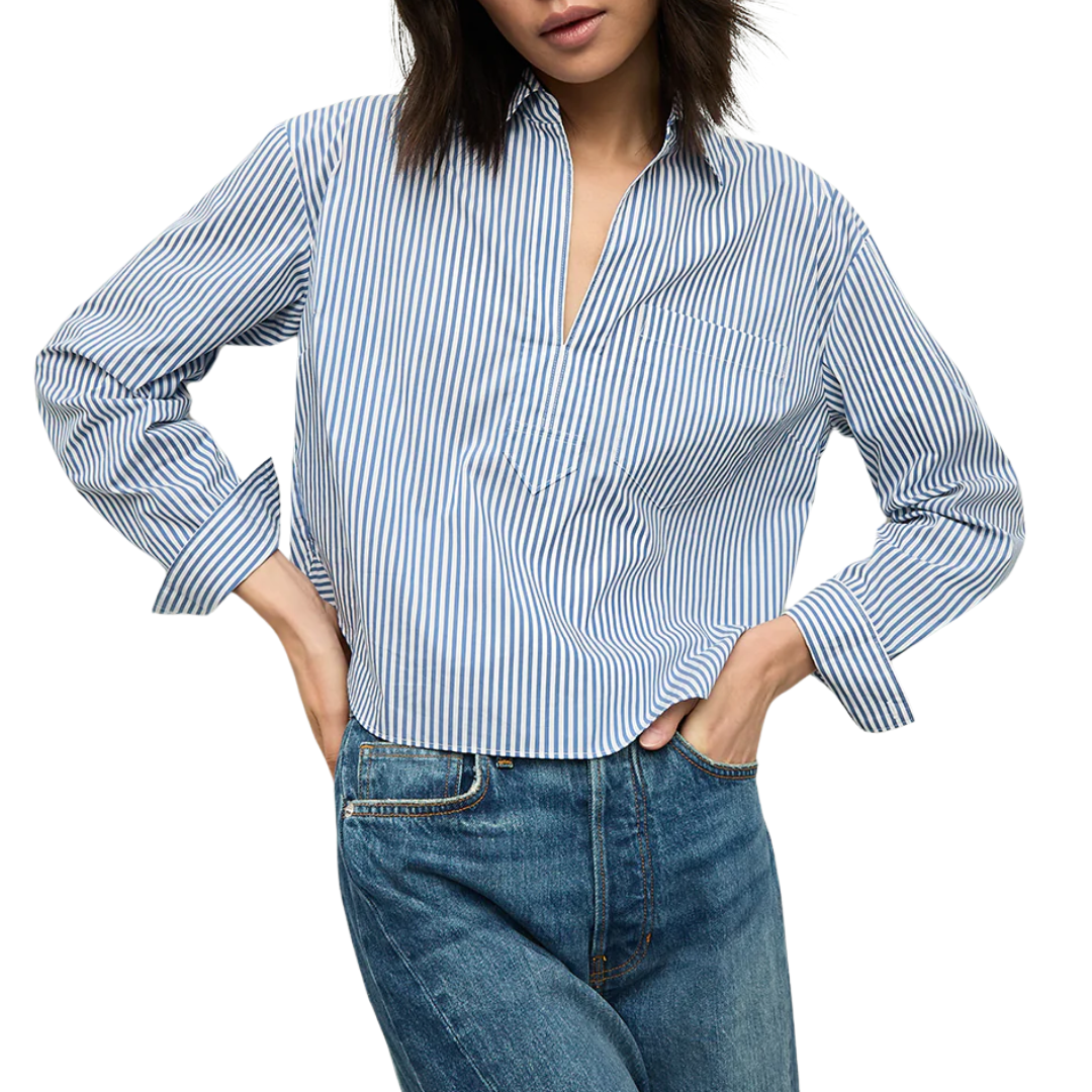 Khai Top in Blue/White Stripe