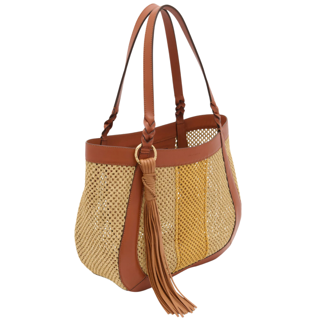 Albers East West Tote in Raffia Stripe