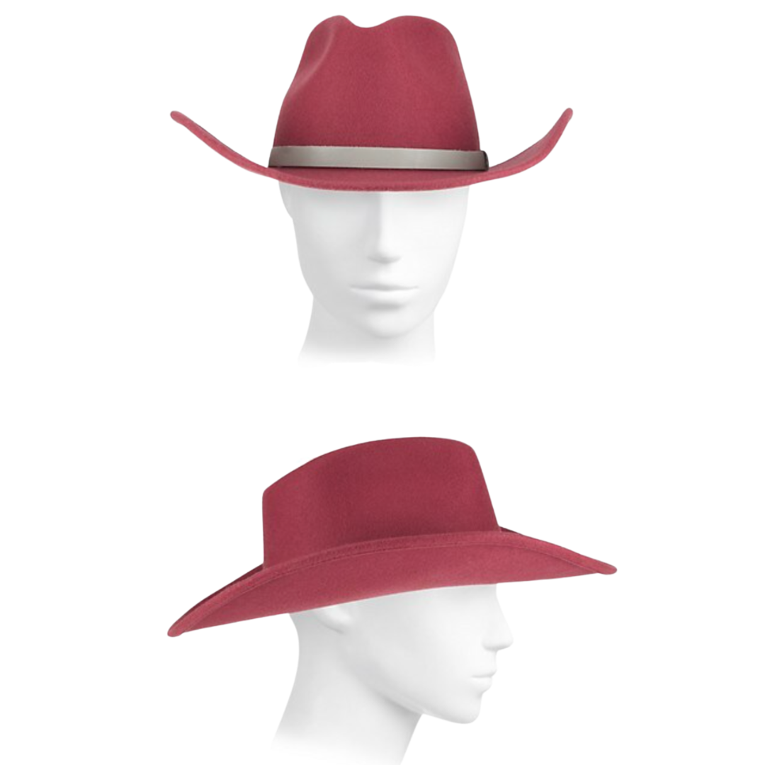 Ohara Wool Cowboy Hat in Rose