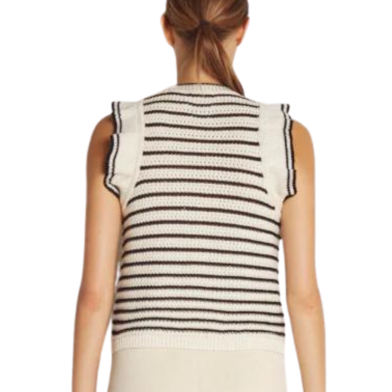 Viola Sweater Knit Tank with Ruffle Arm