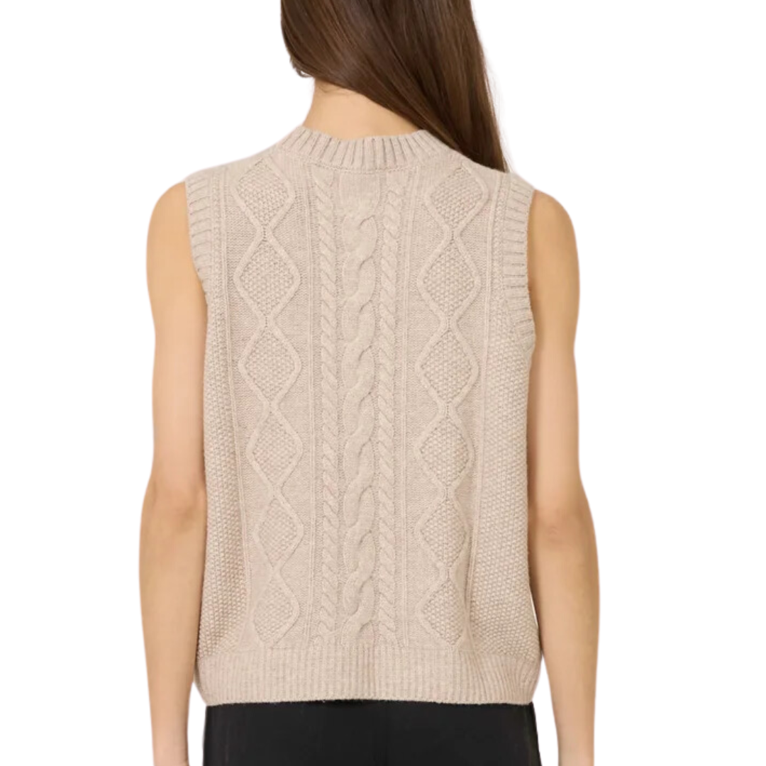 Perry Crew Vest in Biscuit