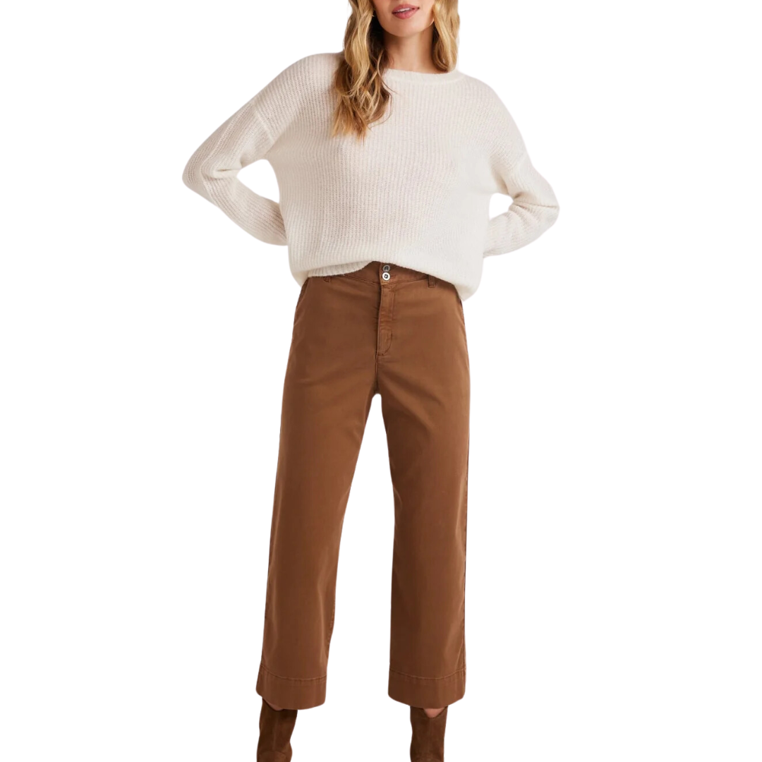 Sofia Wide Leg Crop in Spiced Brown