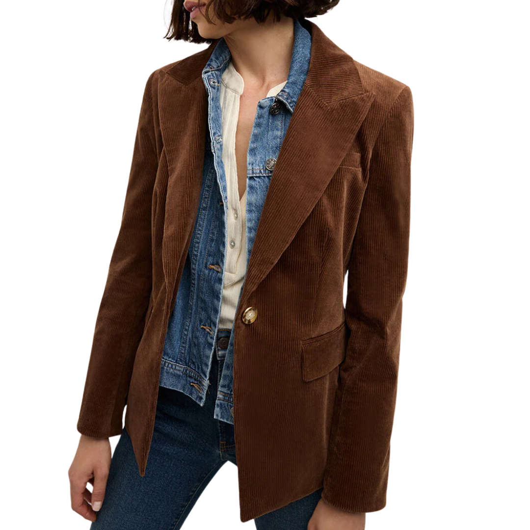 Reagan Corduroy Dickey Jacket in Dark Cocoa