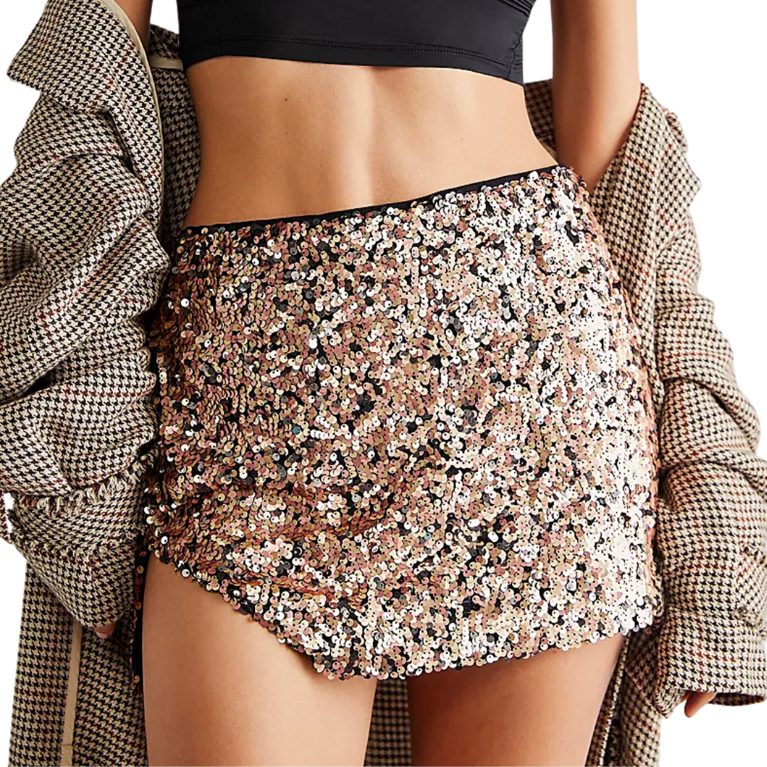 Annalise Sequin Mini Skirt in Multi Combo