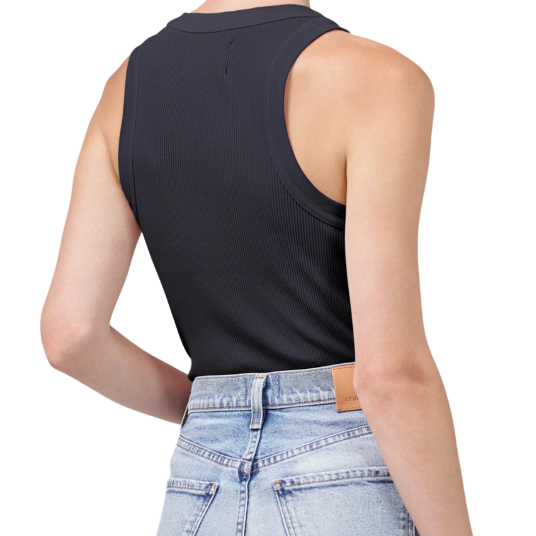 Isabel Rib Tank in Charcoal