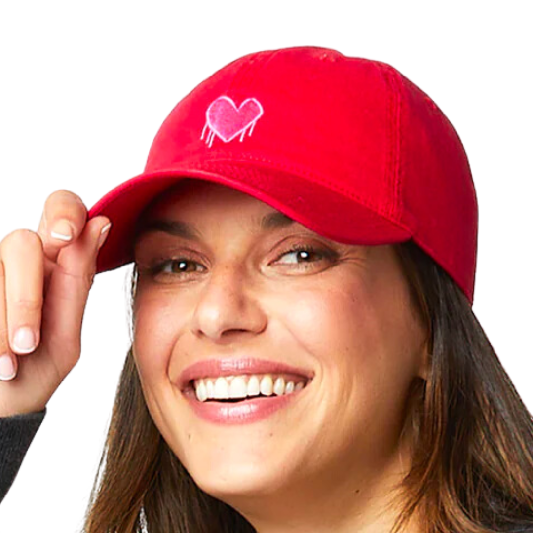 Drippy Heart Hat in Cherri