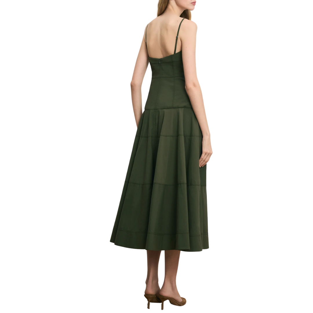 Ilona Midi Dress in Army