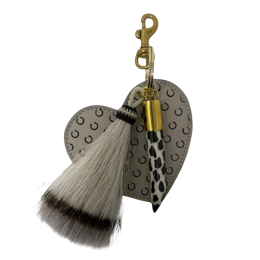 I Heart U Bag Charm Semi Perf in Chalk