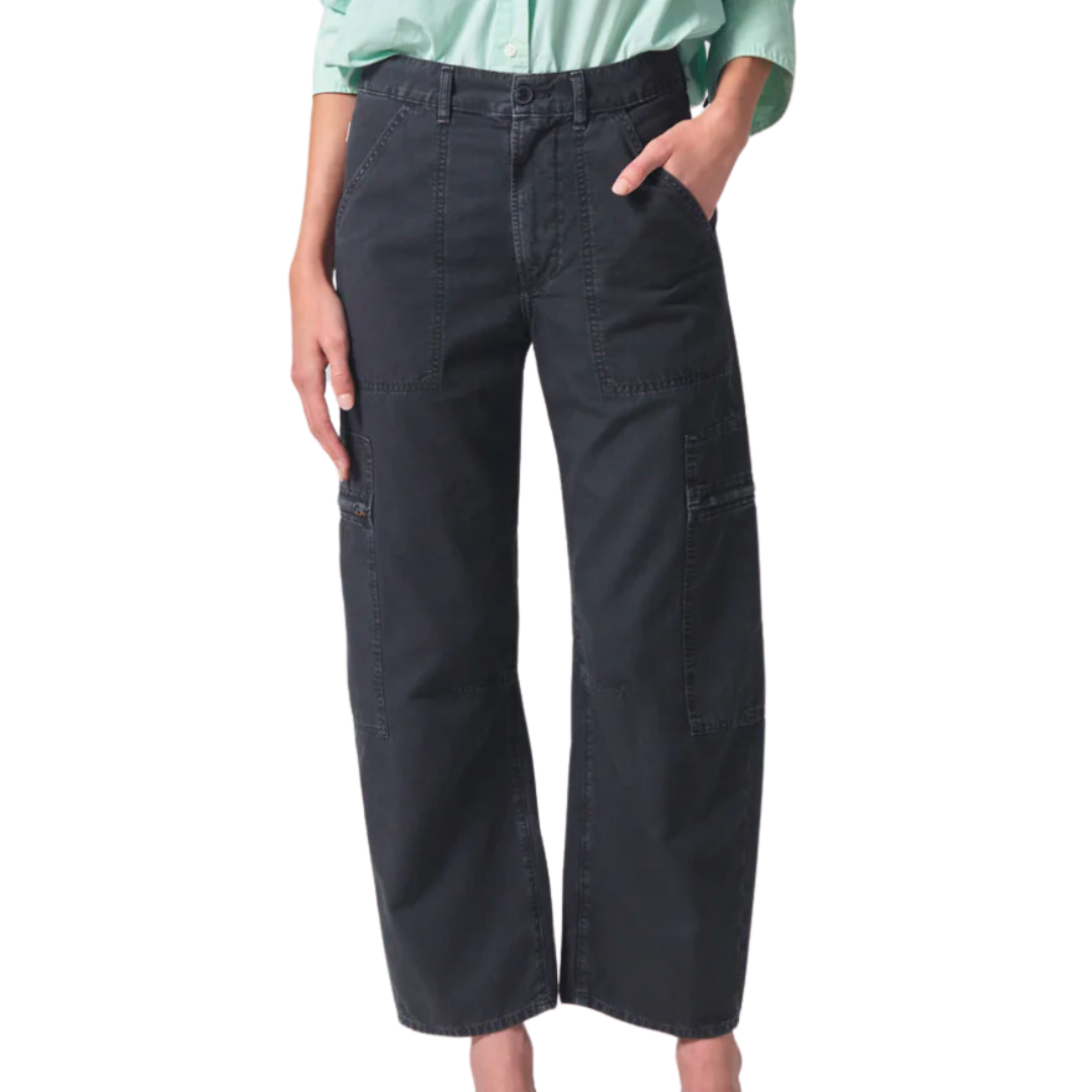 Marcelle Low Slung Easy Cargo in Washed Black