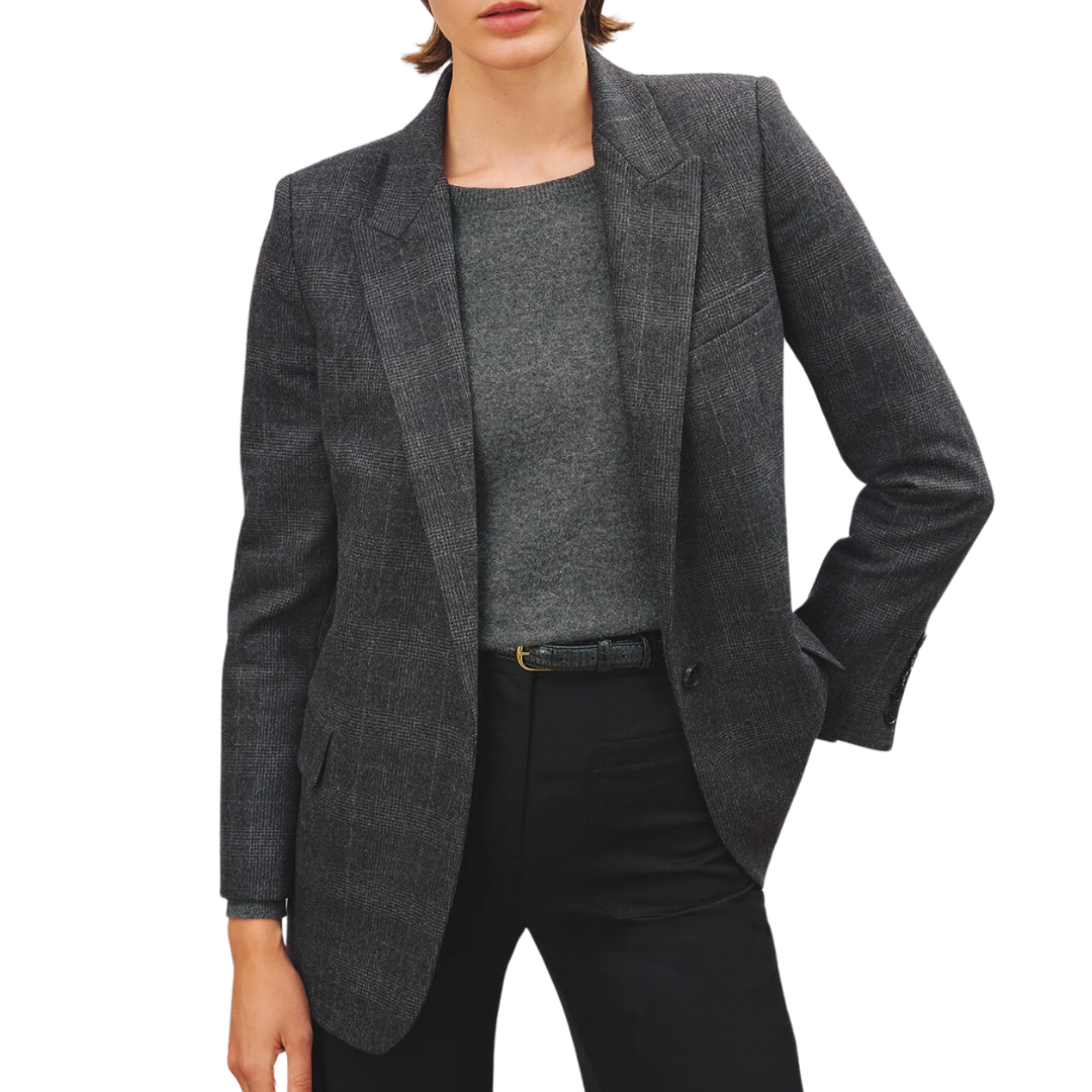 Diane Blazer in Charcoal Plaid