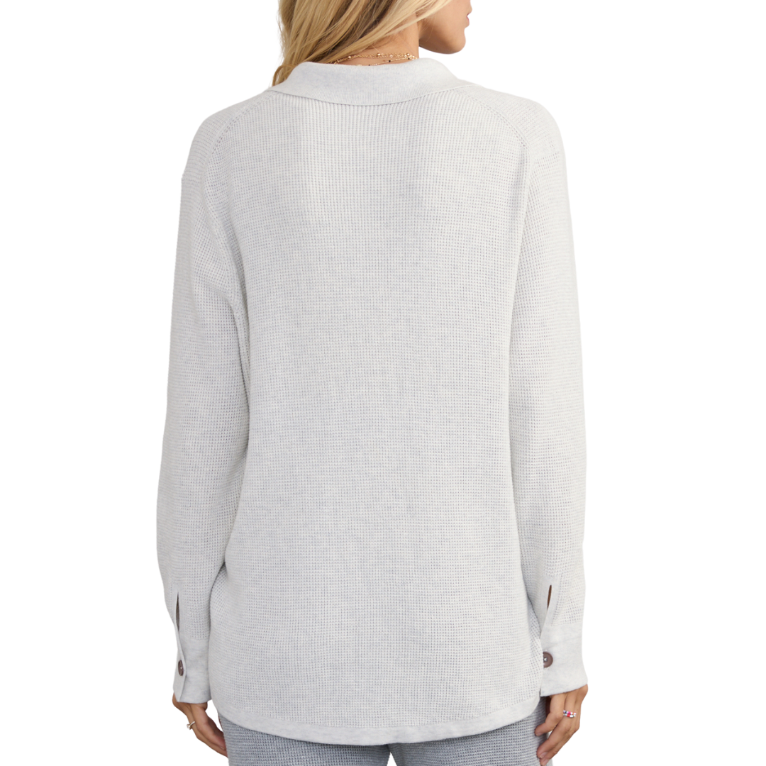 Jamie Waffle Shacket in Salt