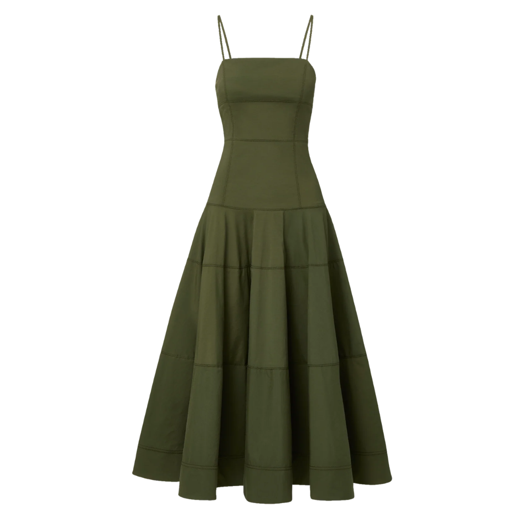 Ilona Midi Dress in Army