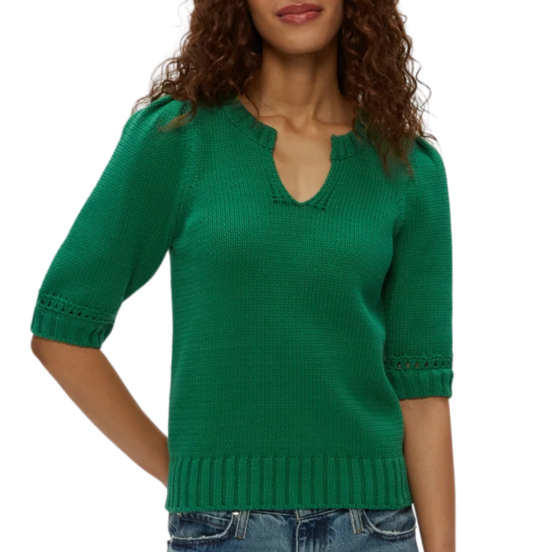 Rosanna Puff Sleeve Sweater in Palm