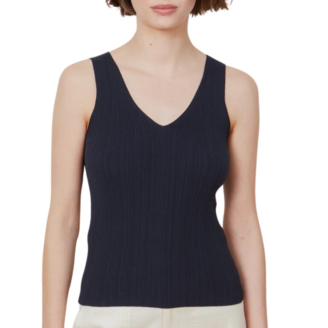 Selena Rib Tank in Navy