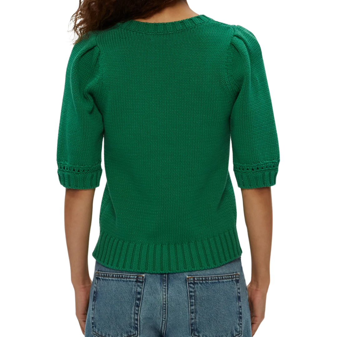 Rosanna Puff Sleeve Sweater in Palm