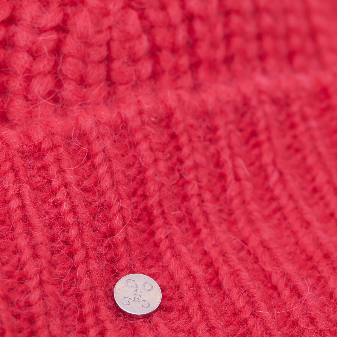 Alpaca Mix Hat in Firey Pink