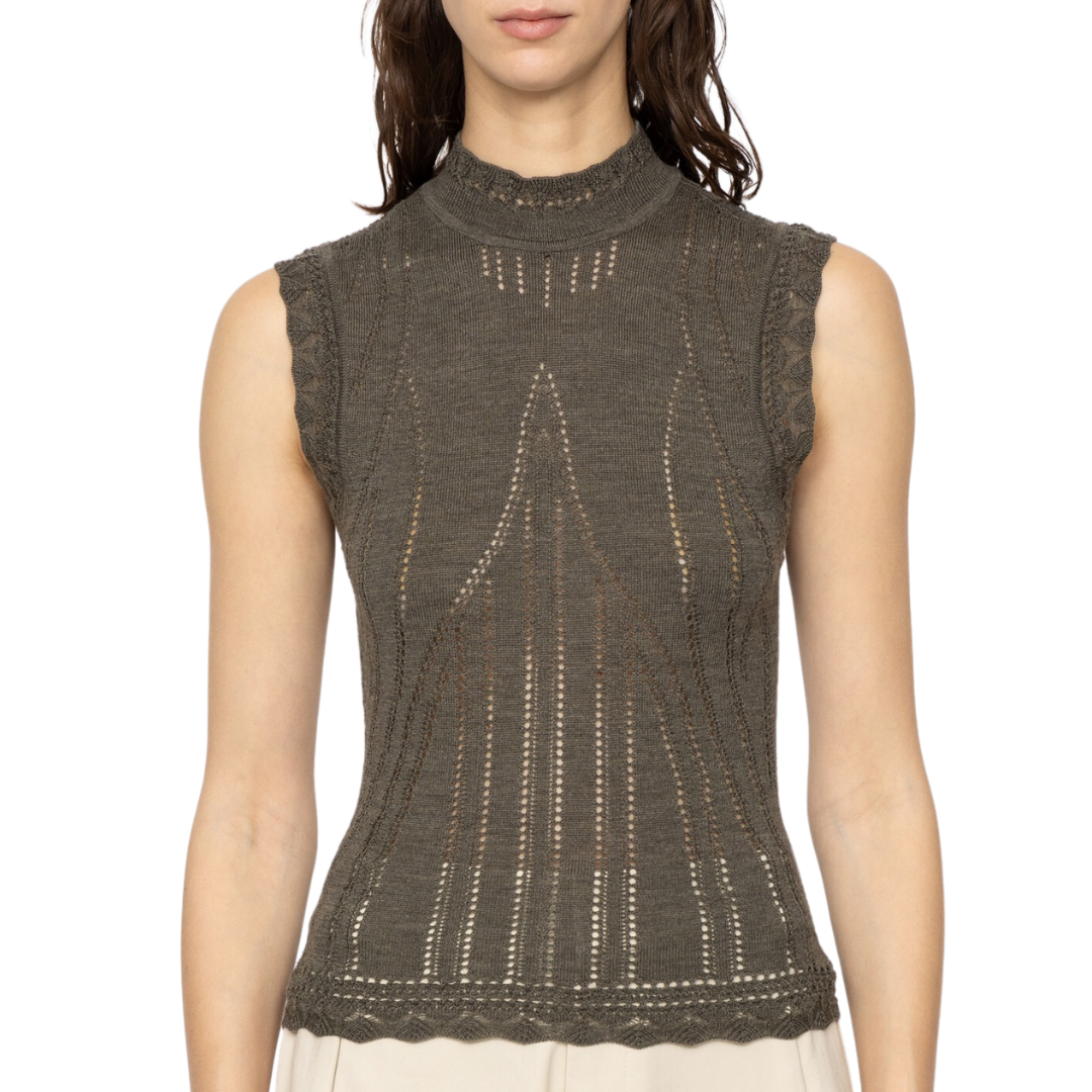 Paxton Knit Tank Top in Olive