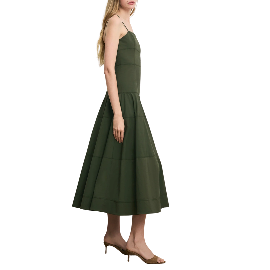 Ilona Midi Dress in Army