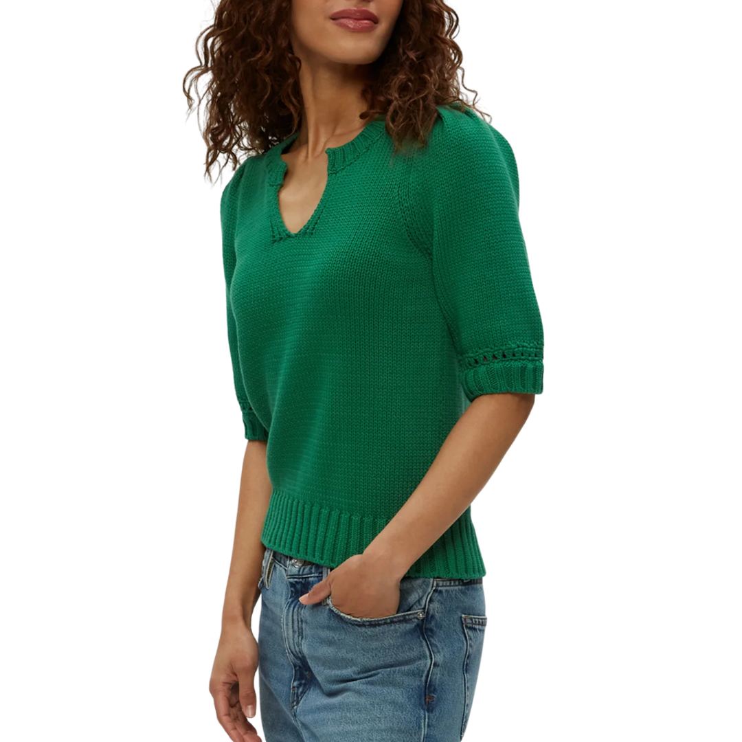 Rosanna Puff Sleeve Sweater in Palm