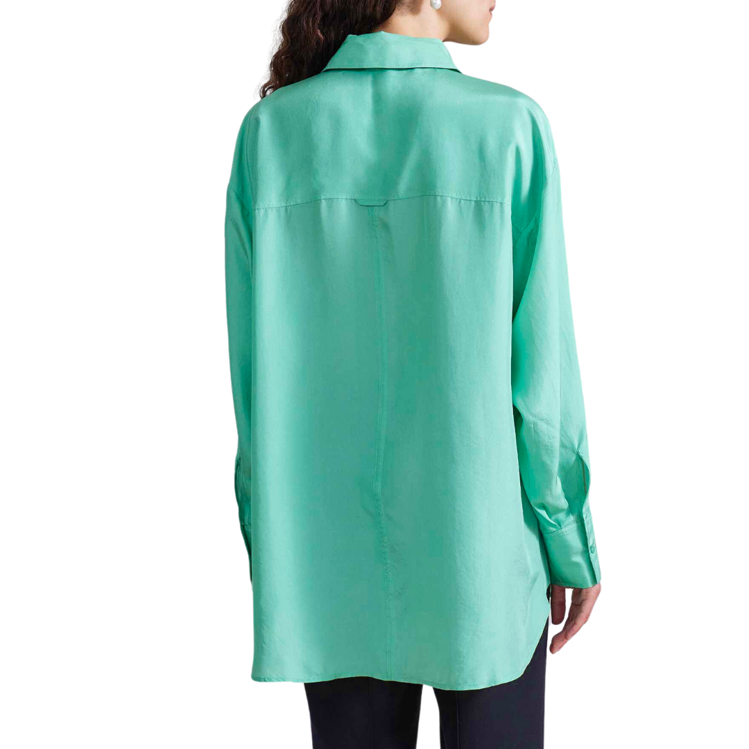 Oversized Button Down in Patina Green