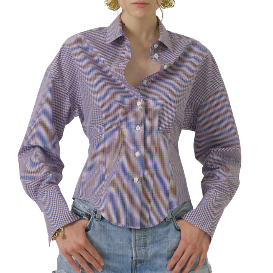Waisted Shirt in Blue Rust