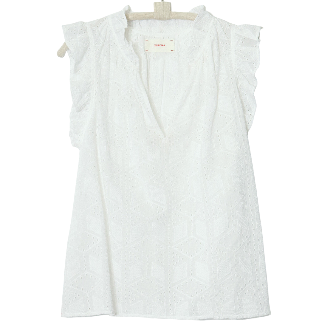 Bex Eyelet Top in White