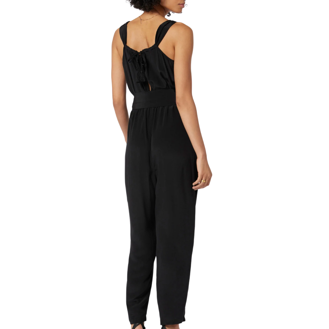 Vernet Silk Jumpsuit in Caviar Black