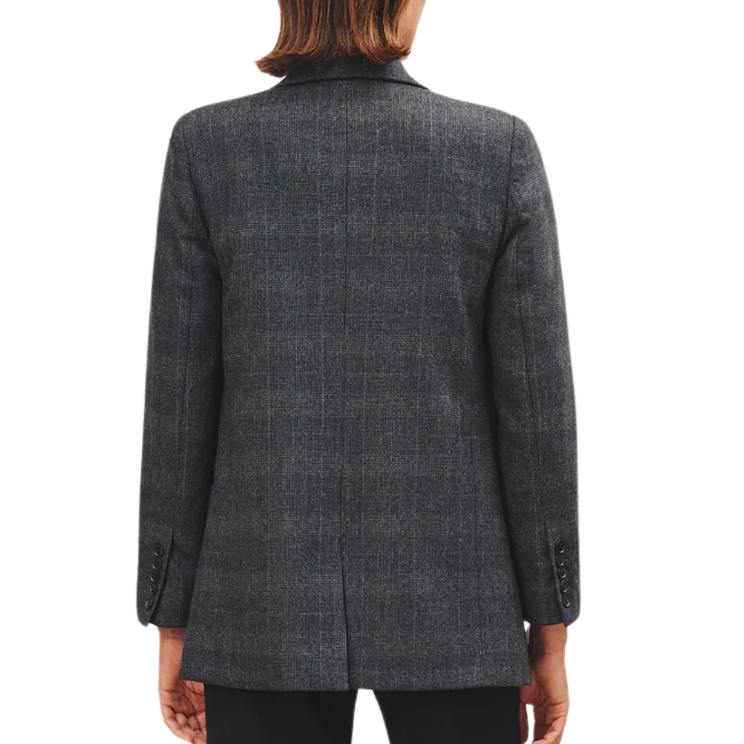 Diane Blazer in Charcoal Plaid
