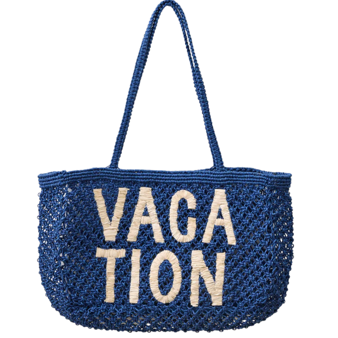 Woven Jute Tote Bag in Riviera