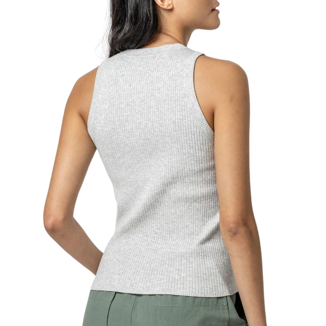 Perfect Rib Tank Sweater in Heather Grey