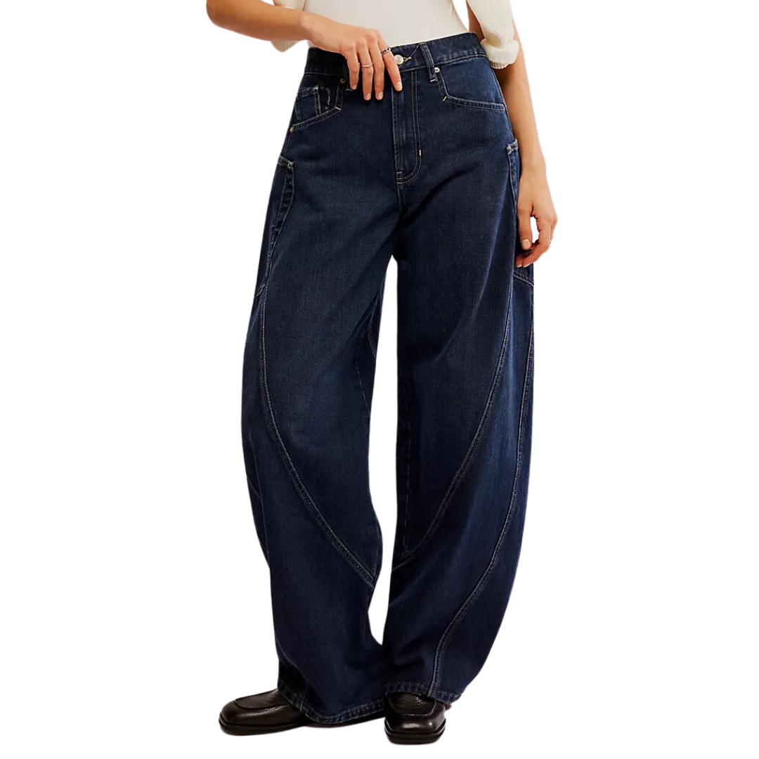 We The Free Sugar And Spice Barrel Jeans in Spooky Blue
