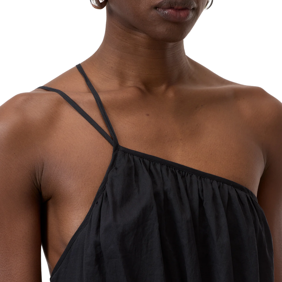 Cotton Maxi Dress in Black