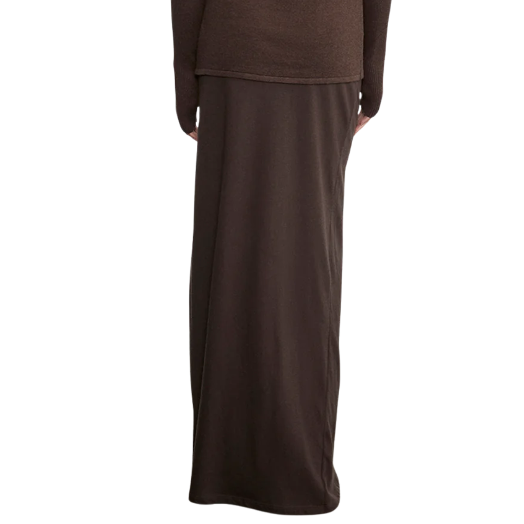 Cashmere Bias Skirt in Dark Brown