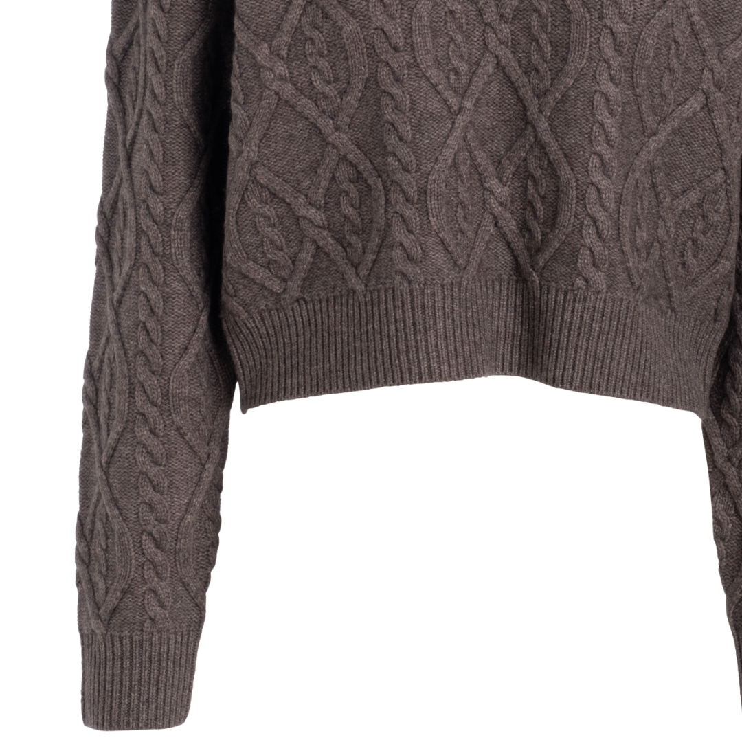 Ultra Luxe Cashmino Cable Polo in Cacao