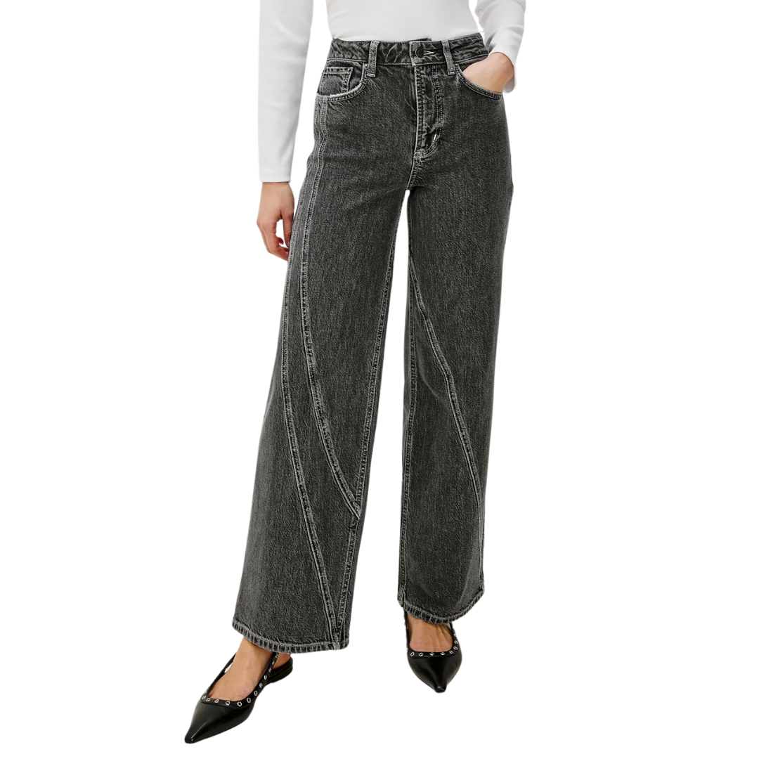 Getty Twist Seam Wide Leg in Washed Charcoal