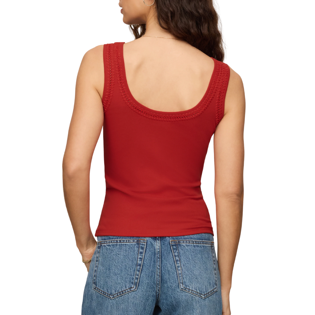 Larkin Whipstitch Tank in Chili Pepper