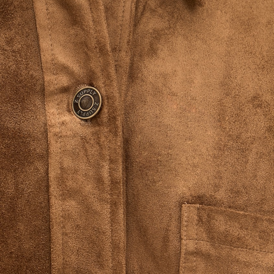 All Day Cropped Suede Jacket in Coconut